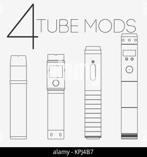 4 lignes fines vaping mods tube set Banque D'Images