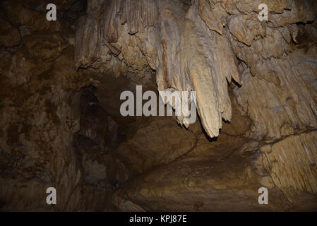 Chemin à travers les grottes calcaires, Baratang island, îles Andaman, en Inde Banque D'Images