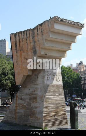 Le monument Francesc Macia, Catalunya, Barcelone, Espagne. Banque D'Images