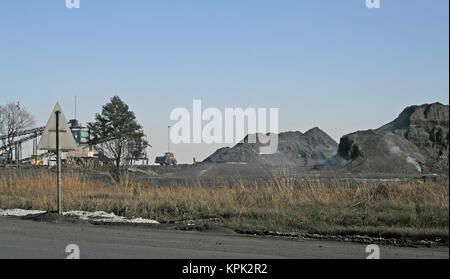 La mine de charbon de la campagne sur l'autoroute, Royaume du Swaziland. Banque D'Images