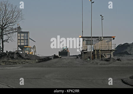 La mine de charbon de la campagne sur l'autoroute, Royaume du Swaziland. Banque D'Images