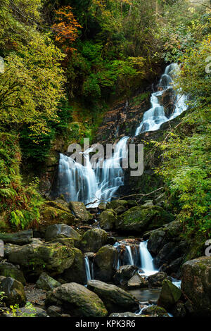 Torc Waterfall dans le Parc National de Killarney, Killarney, comté de Kerry, Irlande Banque D'Images