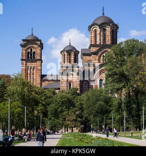 L'église de Saint Marc, une église orthodoxe serbe de Tasmajdan Park ; Belgrade, en Voïvodine, Serbie Banque D'Images