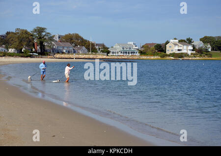 Veteran's Park Beach au JFK Memorial Garden, Lewis Bay, Cape Cod, Massachusetts, USA Banque D'Images