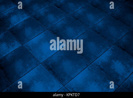 Grunge bleu motif à carreaux en marbre Banque D'Images