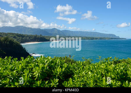 Côte-Nord - Vue panoramique de la Côte-Nord (de Kilauea Point à Côte de Na Pali) de Kauai, Hawaii, USA. Banque D'Images