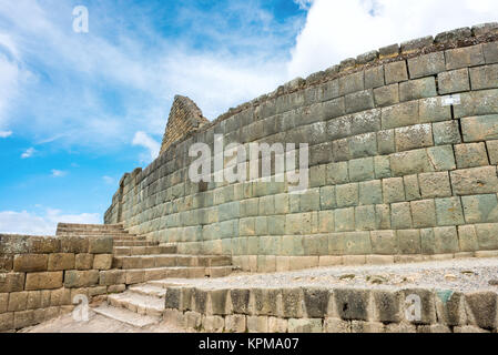 Mur Inca Ingapirca, et la ville, plus connu de ruines Incas en Equateur. Banque D'Images