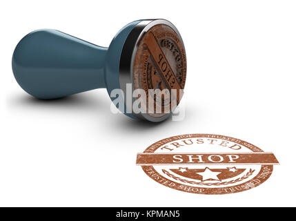 Marque Trusted Shops Over White Banque D'Images