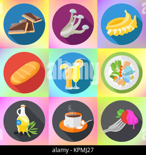 Plats food drink icon set Banque D'Images