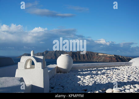 Oia auf der Insel Thera Thira, de l'Oder, ist eine kleine Stadt auf dem giechischen Archipel Santorin auf den istrien. Banque D'Images