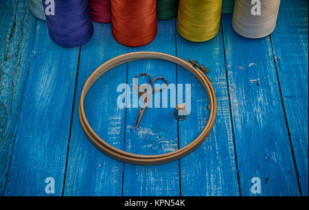 Accessoires broderie photo vintage Banque D'Images