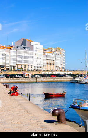 Port de plaisance à La Corogne, Galice, Espagne Banque D'Images