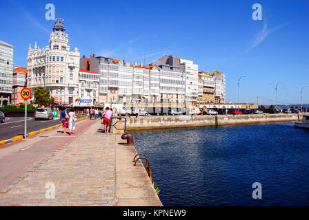 Port de plaisance à La Corogne, Galice, Espagne Banque D'Images