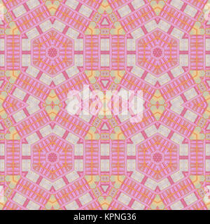 Abstract background transparent géométrique. Dessin délicat et orné de couleurs pastel. Vaste hexagone et motif en diamant violet, gris clair et jaune. Banque D'Images