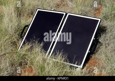 Panneau solaire dans le bush australien Banque D'Images