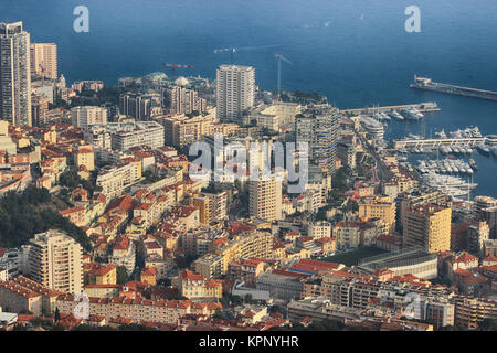 Vue aérienne du port Hercule à Monaco et Monte-Carlo Banque D'Images