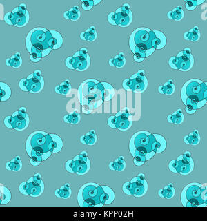 Abstract background transparent géométrique. Spirale régulière diagonale dans des tons turquoise avec contours noirs sur gris. Banque D'Images