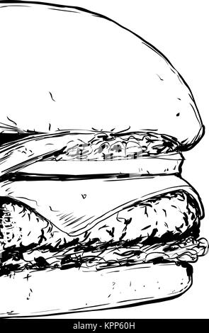 Cheeseburger Contours Banque D'Images
