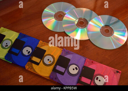 Les disquettes et les CD's Banque D'Images