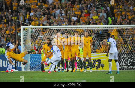 L'Australie a battu le Honduras 3-1 pour remporter la Coupe du Monde des séries intercontinental et à se qualifier pour la finale de la Coupe du Monde en Russie 2018 comprend : Atmosphère Où : Sydney, Australie Quand : 15 Nov 2017 Credit : WENN.com Banque D'Images