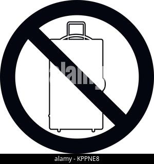 Bagages et bagages. Interdiction Un sac à la Prohibition bannière pour avion, vector illustration Illustration de Vecteur