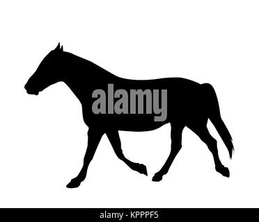 Autocollant pour voiture cheval silhouette. Vector Illustration. Illustration de Vecteur