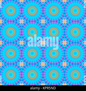 Abstract background transparent géométrique. Motif de cercles concentriques régulières dans des tons bleu clair rose et jaune avec des contours des éléments. Banque D'Images