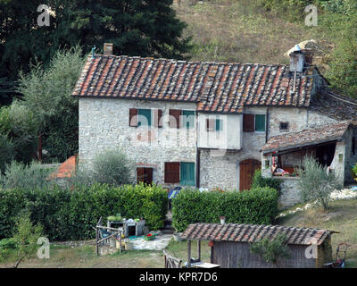 Villa en Toscane entre vignobles et oliveraies un Banque D'Images