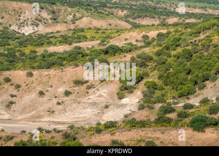 Vue panoramique sur la Gorge d'Olduvai Banque D'Images