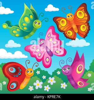 Thème papillons heureux image 1 Banque D'Images