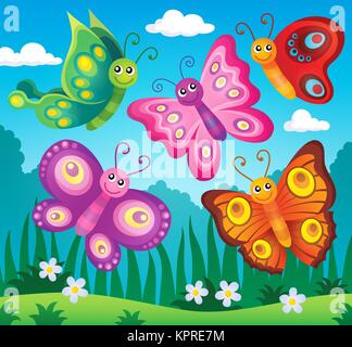 Thème libre 2 papillons heureux Banque D'Images