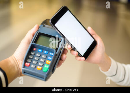 Payer avec client portable Banque D'Images