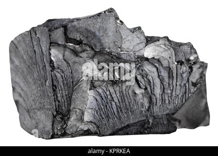 Morceau de pierre brute shungite isolated on white Banque D'Images