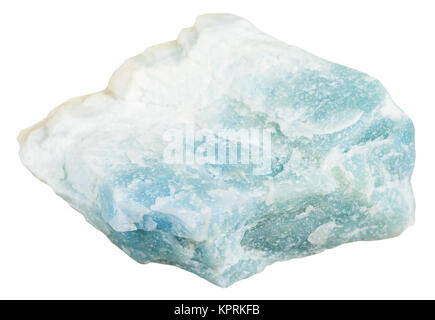 Violane brutes (bleu de diopside) minéral isolé Banque D'Images