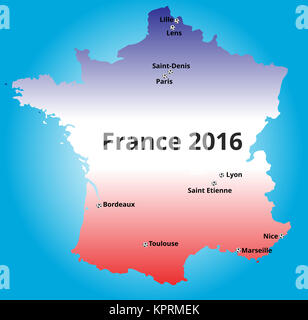 Villes de France euro 2016 Banque D'Images