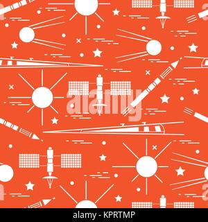 Modèle transparent avec divers éléments de l'exploration spatiale. Pour la conception d'affiches, de bannières ou d'impression. Illustration de Vecteur