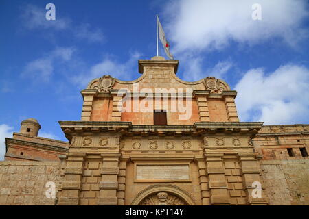 La porte principale de Mdina, Malte Banque D'Images