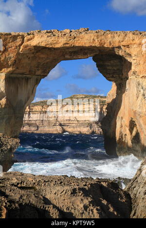 Fenêtre d'Azur, l'île de Gozo, à Malte Banque D'Images