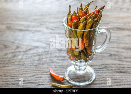 Poivrons marinés dans le verre Banque D'Images