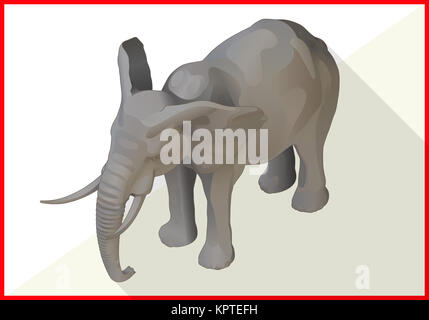 Mammifère éléphant télévision 3D isométrique vector illustration Banque D'Images