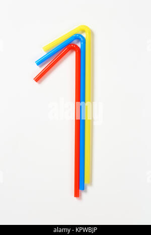 Des pailles en plastique Banque D'Images