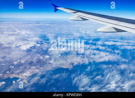 Vue de l'avion avec la France sur l'escadre de l'Atlantique,et alpin Banque D'Images