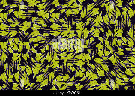 Art numérique moderne de style géométrique abstrait entrelacé pattern design transparente dans les couleurs jaune et noir Banque D'Images