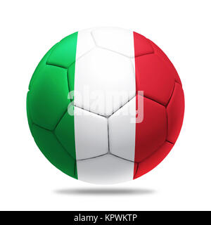 3D soccer ball avec drapeau de l'équipe de l'Italie Banque D'Images