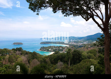 Point de vue de kata et de Karon à Phuket island Banque D'Images