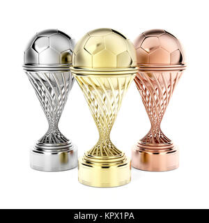 Trophées Football on white Banque D'Images