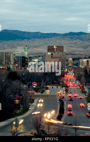 Boise IDAHO cityscape au crépuscule en décembre 2017 Banque D'Images