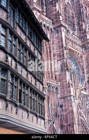 Cathédrale Notre-Dame de Strasbourg, France Banque D'Images