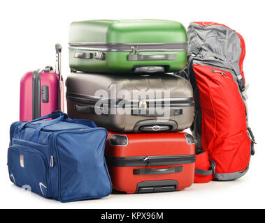 Assurance composé de grandes valises sac à dos et sac de voyage Banque D'Images