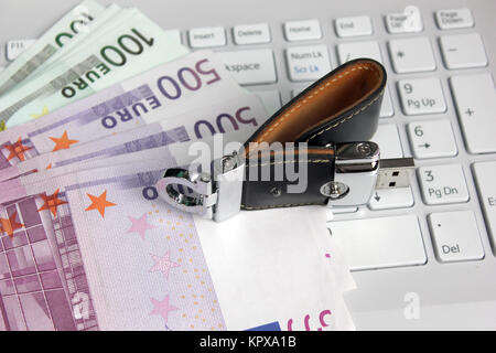 Carte Flash sur le clavier Banque D'Images